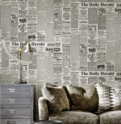 Carta da Parati Retrò Alfabeto Inglese Giornale Stile Industriale