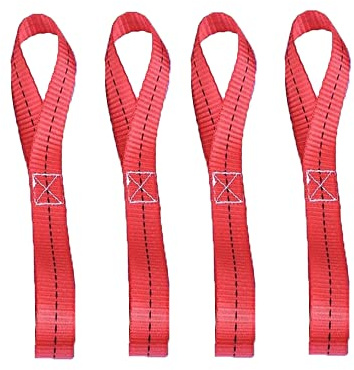 4-pack mjuka remmar med knytband, kraftiga motorcyklar, knytremmar 2,5 x 40 cm lastremmar i nylon, lastkapacitet 800 kg för ATV UTV motorcyklar skotrar camping klättring, hängfästen – röd