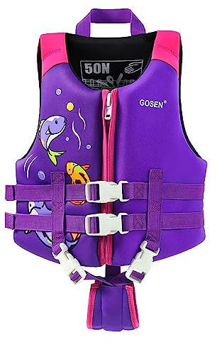 Toddler Swim Vest, GOSEN Floaties for Toddlers for 24-40 Pounds Boys & Girls, Kids Swim Vest with Adjustable Safety Strap Age 1-3 Years