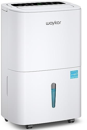 Waykar Energy Star - Deshumidificador de 150 pintas para espacios de hasta 7.000 pies cuadrados Habitación grande comercial e industrial, almacén, almacenamiento, hogar, sótano, recámara con manguera