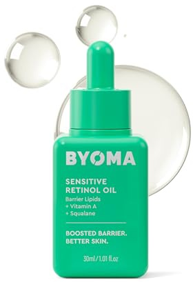 BYOMA Huile de rétinol sensible - Cliniquement prouvée pour réduire la peau texturée, les ridules et les rides - Testé et approuvé par des dermatologues, végétalien et sans cruauté envers les animaux