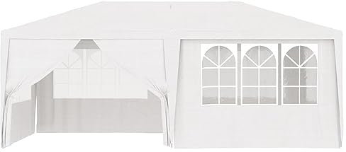 Homgoday Professionellt partytält med vita väggar 90 g/m² 4 x 6 m utomhus pergola trädgård pergola tält för fest, utomhus, trädgård, terrasser
