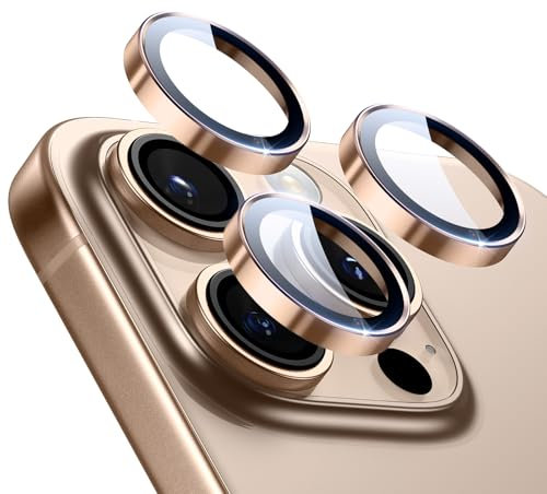 ESR Protection Objectif Caméra pour iPhone 16 Pro Max/16 Pro/15 Pro Max/15 Pro/14 Pro Max/14 Pro, Protecteurs Individuels HD Robustes, Anti Rayures, Ultra-fin, Série Armorite, 1 Pack, Jaune