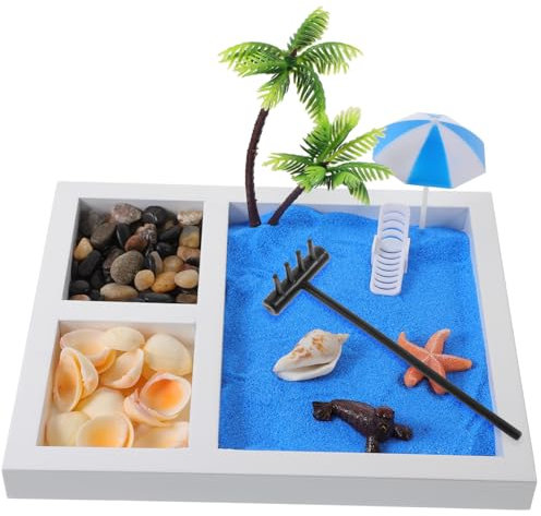 SUPVOX Zen Beach Per Scrivania Mini Giardino Zen Sabbiera Ornamento Per La Casa Oggetti Artistici Per Il Relax
