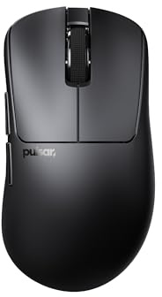 Pulsar Gaming Gears Xlite Crazylight Gamingmus trådlös, Mini, Jet Svart | Ultralätt 1.45 oz (41g), Ergonomisk, Inåtböjda sidor, Mittpuckel, Palm-/Relaxed-Claw-grepp, XS-1, 32K DPI, 8K