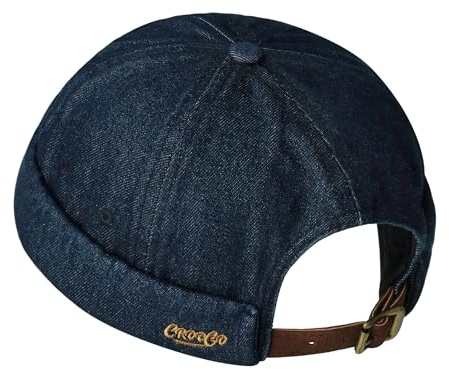 CLAPE Docker keps herr dam keps utan skärm bomull mössa justerbar sjömansmössa hatt fiskarhatt, FMA2503-blå, one size