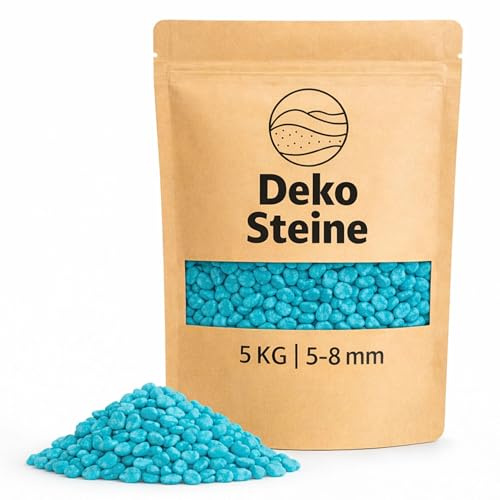 Granuli decorativi turchesi come decorazione colorata – 5 kg piccole pietre decorative Ø 5 – 8 mm per bicchieri, vasi