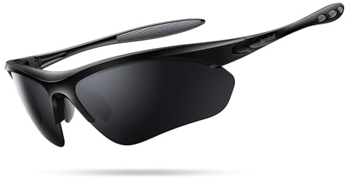 Lamicall Occhiali da Sole Ciclismo Polarizzati - [22g & Design Avvolgente] UV400 Protezione, TR90-Montatura, Nasello Regolabile, Occhiali da Sole Sportivi Multifunzionali per Pesca/Corsa/Escursionismo