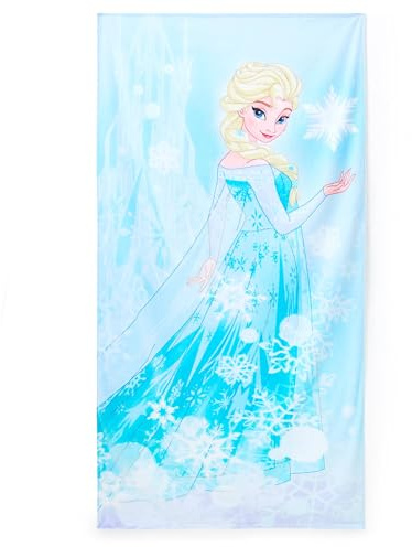 Disney Store Official, Frozen, Elsa, Toalla Infantil para Playa, Piscina o baño, algodón Suave de Secado rápido, H150 x W74cm