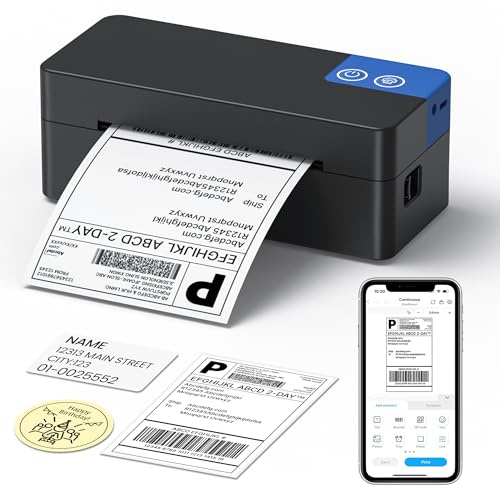 ETIKEZ Bluetooth Thermal Shipping Label Printer, 4x6 Thermal Label Printer
