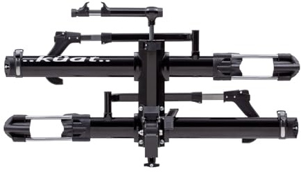 KUAT NV 2.0-1.25 - 2-Bike Hitch Rack | Robust 2-Bike Rack with Trail Doc for Riders & Cyclists | Rugged All-Metal Construction | E-Bike Compatible | Easy Installation, Black Metallic/Gray Anodize