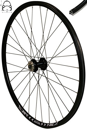Redondo 26 Zoll Vorderrad Laufrad Fahrrad V-Profil Felge Schwarz 6 Loch Disc