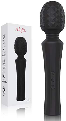 AL'OFA Massaggiatore Wand Portatile Wireless Massaggio Elettrico Personale Massager con 5 Potenti Velocità e 8 di Modelli di Vibrazione USB Ricaricabile Impermeabile