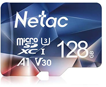 Netac 128GB MicroSDXC Memory Card, Micro SD Card R/W up to 100/50MB/s, TF Card 4K Full HD Video Recording, UHS-I, C10, U3, A1, V30, for Camera, Smartphone, Security System, Drone, Dash Cam