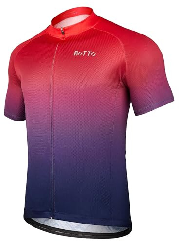 ROTTO Herren Radtrikot Fahrradtrikot Kurzarm Farbverlauf Serie