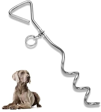 Estaca de acero resistente (41 cm) para atar cables, accesorios al aire libre (solo estaca) (paquete de 1)