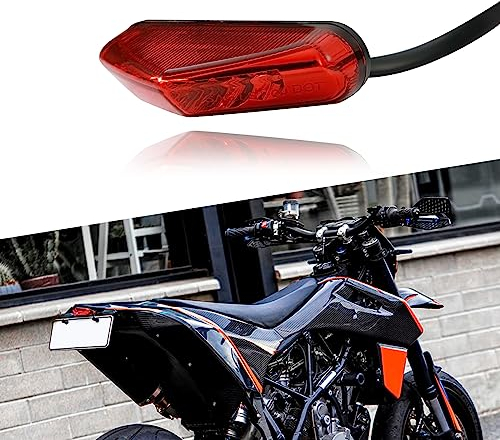 LOKLISUM Mini Fanale Posteriore Freno Moto, 12V 9 LED E-Approved Motorcycle Faro Posteriore Stop Running moto Universale per Moto ATV Dirt Bike Scooter.