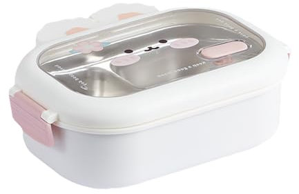 Cosiesnest Brotdose Bento Box mit Fächern, Essenbox mit Fächern, Brotdose Kinder mit Fächern, Auslaufsichere Bento-Box, Kinder-Lunchbox, Edelstahl Lunchbox für Kleine Snacks Reste（C）