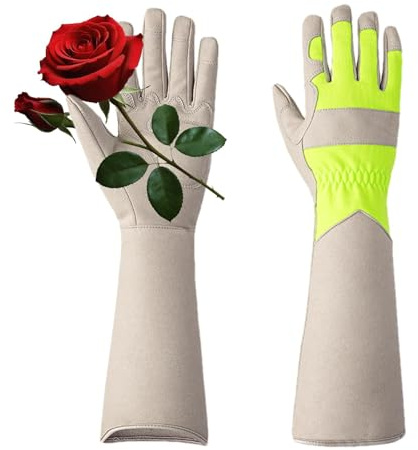 Guanti da giardinaggio a maniche lunghe, guanti da giardino lunghi resistenti alla perforazione - Guanti lunghi per protezione 'avambraccio | Guanto da palmo spesso traspirante di sicurezza da giardin
