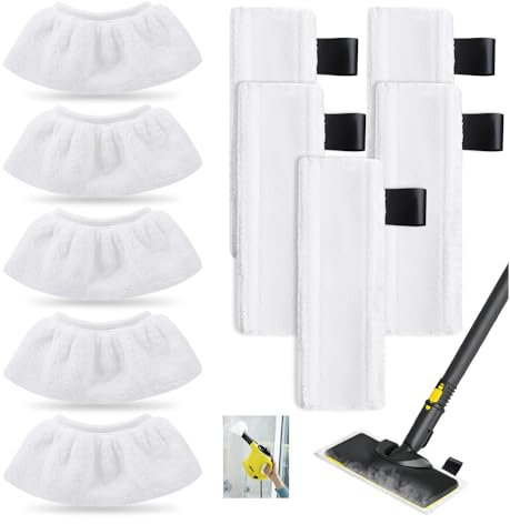 Bieiyhe 10 Stück Dampfreiniger Bezüge,Dampfreiniger Sc 2, Sc 3, Sc 4, Sc 5 Zubehör,Mikrofaser Tuchset Waschbar,Bodentücher,Maschinenwaschbare Ersatztücher,Dampfreiniger Ersatztücher für Kärcher