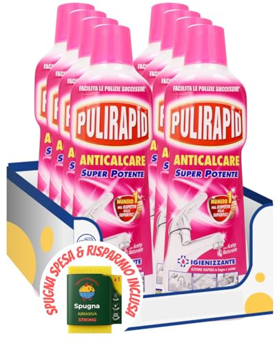 Anticalcare con Aceto Igienizzante 500 ml – Azione Anti-Calcare e Disinfettante – kit con Spugna Brandizzata SPESA & RISPARMIO Inclusa 4/8/12 Pezzi (8)