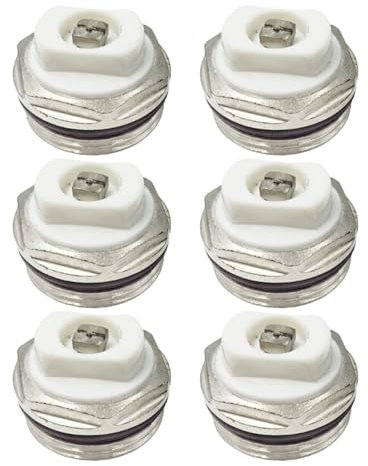 6 valvole di sfiato dell'aria per radiatore da 3/8 di pollice di tenuta valvole di sfiato del radiatore tappo di scarico durevole tenuta spurgo