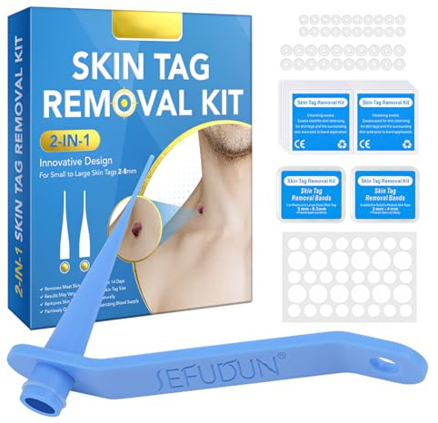 RGKY Eliminación de Verrugas,Set Eficaz e Indoloro para Eliminar lunares,elimina desde pequeños hasta grandes,Skin tag remover,quita verrugas cuello y cara,para el hogar