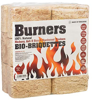 PDL – Pegdev RUF Hardwood Briquettes - Premium 100% Natural Bio-Fuel for Stoves and Chimneas. Wood, Heat Logs, Firewood.(4 PACKS OF 12)