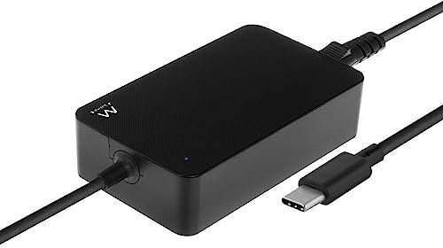 Ewent EW3980 | 65W | Alimentatore Caricatore Type-C Universale per PC fino a 15,6 Pollici | 8 Profili PD | Modello da Scrivania