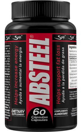 Sculpt open innovation - Absteel Cápsulas: Aumenta Energía, Adelgazamiento y Pérdida de Peso - Carnitina, Glucomanano, Garcinia Cambogia, Cafeína Anhidra - 60 cápsulas
