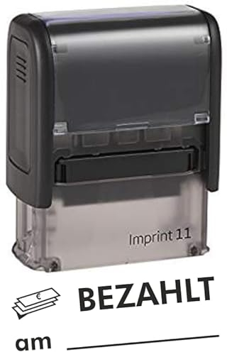Selbstfärber Imprint 2/Lagertext – Bezahlt - von Kaufhaus2010 – Office Stempel zur Kennzeichnung von Dokumenten 46 mm lang