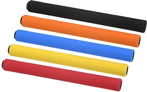 PATIKIL Staffetta Pista Bastone Set, Spugna Inossidabile Acciaio Tubo Corsa Campo Corsa Bastoni per Esterni Atletica Sport Gioco Attrezzi (Nero,Blu,Arancione,Rosso,Giallo)