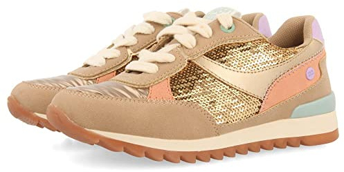 Sneakers con lentejuelas doradas para niña y niño metheven