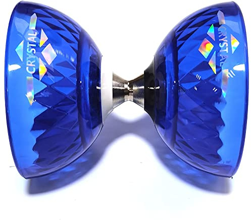 Set Diabolo Cristal Bleu avec ROULEMENT + Baguettes ALU