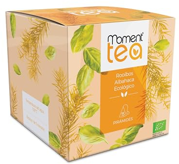 Moment Tea- Infusión Rooibos Albahaca Ecológico estuche de 15 pirámides de 2g