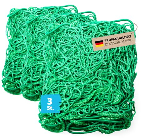 3X Alfa Anhängernetz 2 x 3 m Profi-Qualität Gummiseil und verstärkter Rand - zur perfekten Ladungssicherung - Containernetz, Ladungssicherungsnetz, Transportnetz, Kofferraum,..