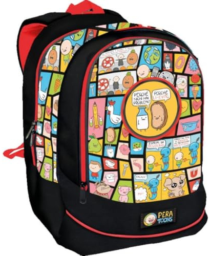 Giochi Preziosi Pera Toons - Zaino Round Xl Pera Toons,Schienale Comfort Back, Tasca Frontale, Tasca Interna,Maniglia In Tessuto,Spallacci Imbottiti. Dim. 31 X 42 X 20 Cm 26 Lt