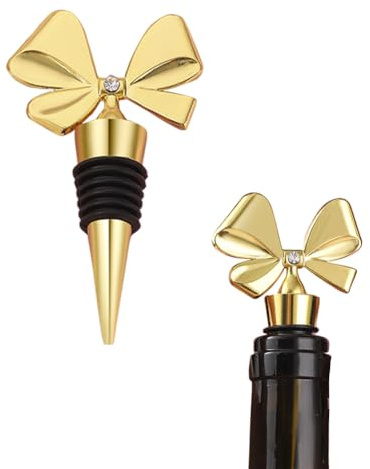 Wine Bottle Stopper, Bow tie Reusable Wine Corks Saver Sealer,Bottle Stoppers for Wine Champagne, Birthday Christmas Gifts