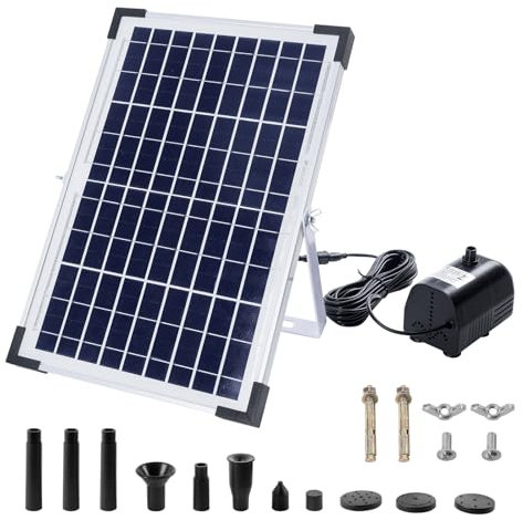 Fontaine solaire de bassin de 10 W, pompe solaire de 1350 l/h avec cordon d'alimentation de 5 m, pompe solaire pour étangs de jardin, piscine