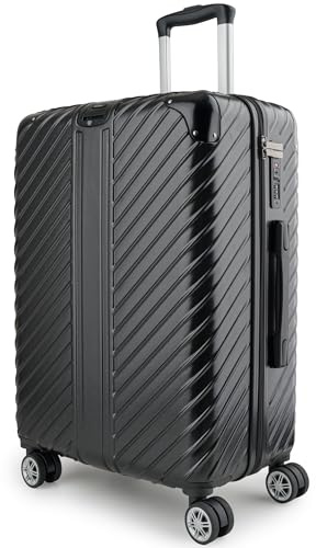 LETTOO Handgepäckkoffer 55x40x20, Reisekoffer mit Rollen - Extrem Stabiler Trolley Koffer mit Laptoptaschen-Befestigung und Eckschutz (schwarz, Handgepäck 20 Zoll)