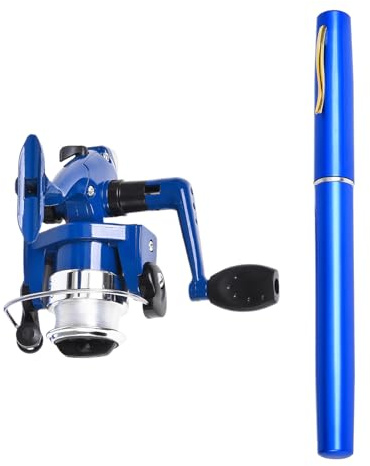 Gihioue Pocket Fishing Rod with Reel, Telescopic Winter Fishing Rod, 99 cm Rod, Non-Slip Equipment, Portable Fishing Set for Women, Men, Fishing at Sea, Harbor, Sea, Reservoir, Pond