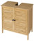 EUGAD Waschbeckenunterschrank, Badezimmer Unterschrank, aus Bambus, Waschtischunterschrank, Badezimmerschrank mit 2 Lamellentüren 1 Verstellbarer Ablage, 60x60x30 cm