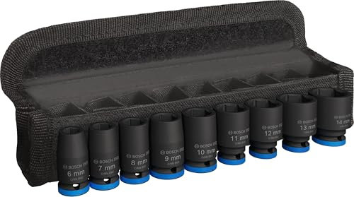 Bosch 9x Coffret de douilles PRO Impact (31 x 28 mm, Professional Accessoire Perceuses et visseuses)