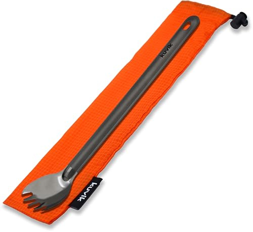 Kuvik Göffel aus Titan mit langem Griff – ultraleicht und kompakt für Camping und Wandern