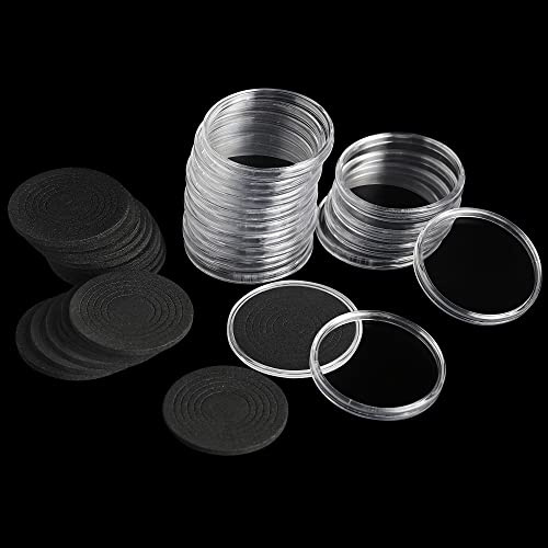 20 justerbara myntkapselset med 6 storlekar | Uncle Paul Myntfodral skyddande skumpackning 16/21/26/31/36/46 mm för myntsamling DC0336