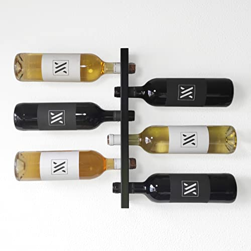 VINAK - Porte-Bouteilles Mural en Acier pour Tout Type de Bouteilles de vin | Design Moderne et Minimaliste avec capacité pour 6 Bouteilles | Conçu et fabriqué en Espagne