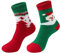 dressfan 2 Paia Calzini Natalizi in Pile Coral Invernale Caldi Calzettoni Natale Albero di Natale Renna Pupazzo di Neve Regalo di Natale per Famiglia Donne Ragazze,Albero+Pupazzo di Neve,EU 36-42