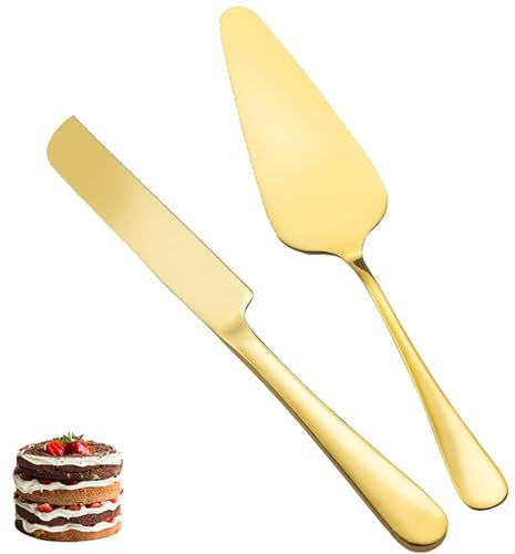 2 PCS Cake Cutter Slicer,Cake Slicer Server Wedding Cake Knife Set,Cake Knife and Server Set for Kitchen Daily Weddings,Pizza Pie Slice Desserts Serving Spatula Pastry Cutter Cake Server Set