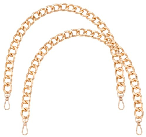PH PandaHall 2 piezas Cadena de Bolso Gruesa de Metal Cadena de Metal Dorada, Correa de Hombro de 23.6 para Bolso de Mano con Broches, Correa de Repuesto para Bolso de Mano, Bandolera, Bolso de Brazo
