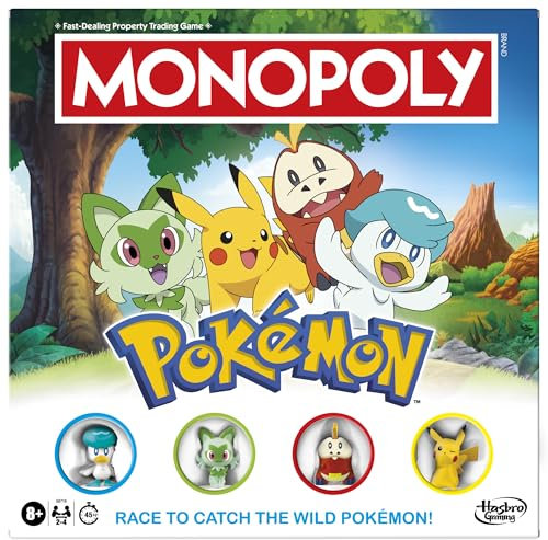Monopoly Pokémon Edition-sällskapsspel- Engelsk version